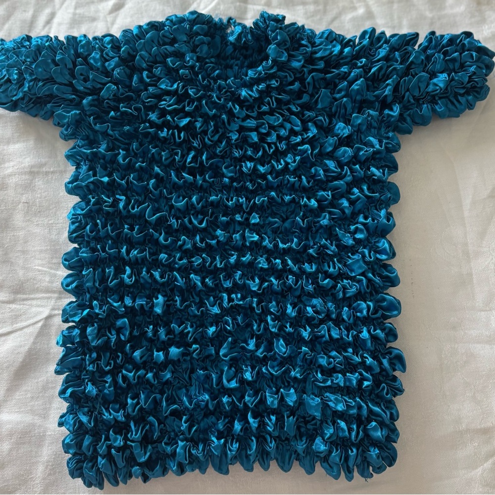 Teal Ruffled Smocked Top